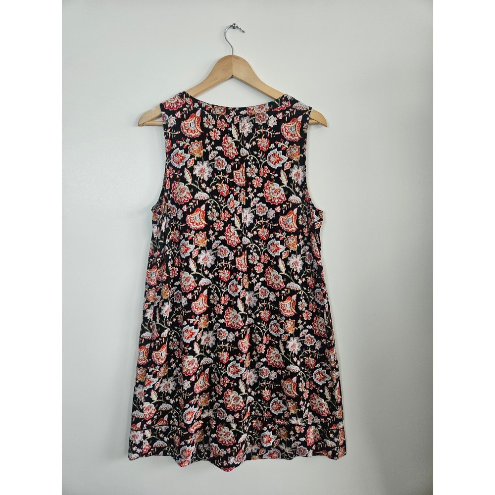 J. Jill Black Floral Mini Dress with Pink and Orange Accents - Picture 2 of 5